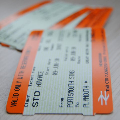 Train ticket Photo of a train ticket