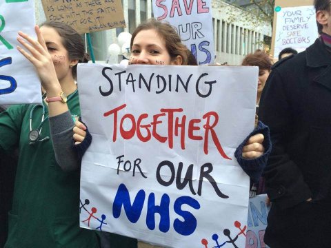 'Standing together for our NHS' banner Photo of 'Standing together for our NHS' banner