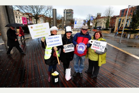 Privy Girls protest Photo of the Privy Girls protest