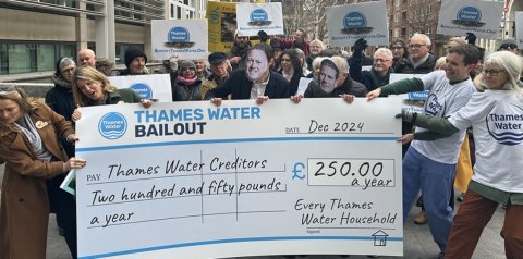 Thames Water bailout protest outside Defra on Monday 9th December Thames Water bailout protest outside Defra on Monday 9th December