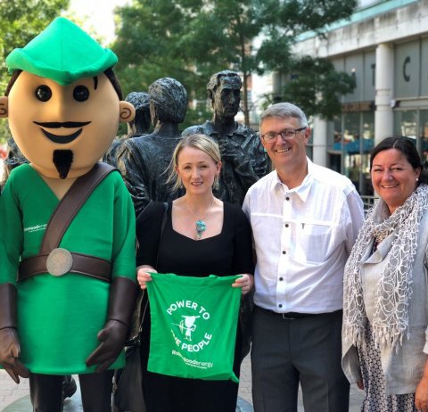 Robin (J), Rebecca Long-Bailey (Shadow Secretary of State for Business, Energy and Industrial Strategy), Councillor Steve Battlemuch (Chair of Robin Hood Energy Board) and Gail Scholes (CEO, Robin Hood Energy).
