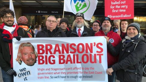 Branson's Big Bailout protest Branson's Big Bailout protest