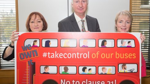 Shadow transport secretary Daniel Zeichner and Bristol MPs Karin Smyth and Kerry McCarthy