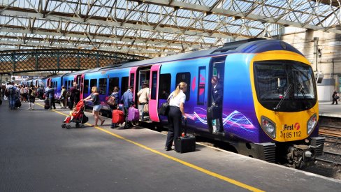 Rail passengers on a platform