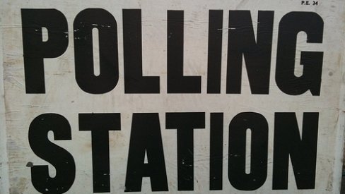 Photo of polling station sign